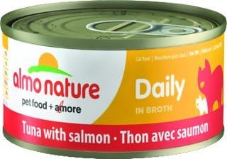 Almo Nature USA 106059 2.47 oz Nature Daily Tuna with Salmon in Broth Canned Cat Food44; Case of 24