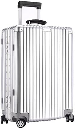 URSTAR Aluminium Frame Luggage TSA Approved Spinner Wheels (24", Silver)