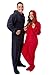 Navy Blue Hooded Plush Adult Mens Footed Pajamas Onesie w/ Drop Seat