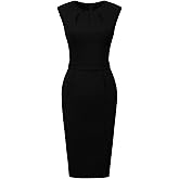 Hobemty Women's Work Pencil Dresses Sleeveless Professional Business Sheath Dress