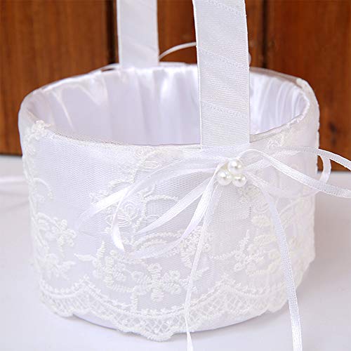 image for TRUE LOVE GIFT Ring Bearer Pillow and Wedding Flower Girl Basket Set L
