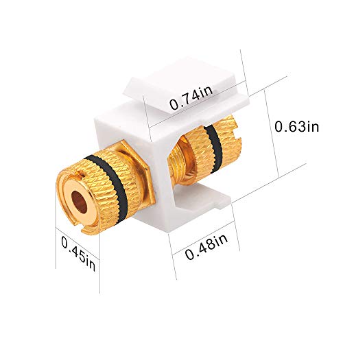 VCE Banana Jack Binding Post Keystone Jack Insert with Black & Red