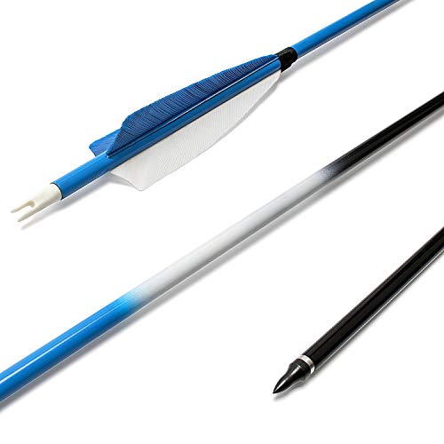 Feather Arrows 31" Archery Hunting Arrows Carbon Targeting Practice Feather Fletching Arrows for Recurve Bows and Longbow with Removable Tips - Thumbnail 5