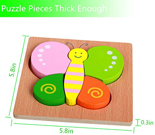 Diojilad Wooden Animal Jigsaw Puzzles for Toddlers Early Educational Toys Gifts with 5 Animals Patterns Shape & Color Recognition Toys for 1 2 3 4 Years Old Girls and Boys