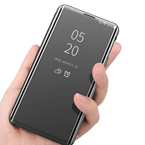 LyweyLeather Case Cover for Samsung Galaxy S10E | Mirror Plating Auto Sleep Wake Flip Skinny