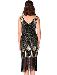 Vestidos de cóctel para mujer de los años 20 - Gatsby Lentejuelas Art Deco Flapper Dress