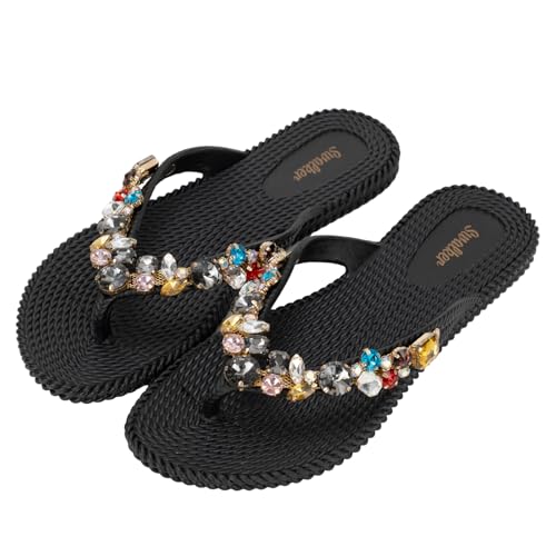 Swalker Woman's Rhinestone Flip Flop Sandal