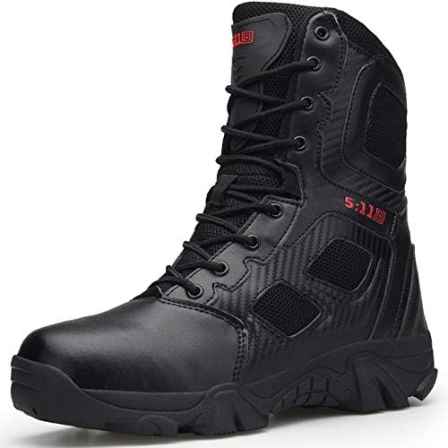 WWJDXZ Boots Mens High Top Shoe Leather Martin Shoes Outdoor Desert Mountaineering Hiking Patrol Boot Military Combat Army Tactics Boots