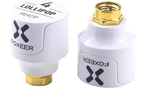 ACROTOR 2pcs FOXEER FPV Antenna Lollipop 4 5.8GHz RHCP 2.6Dbi Stubby Antenna SMA for FPV Drone Racing Quadcopeter Multicopter Fatshark Goggles TX RX(White-SMA)