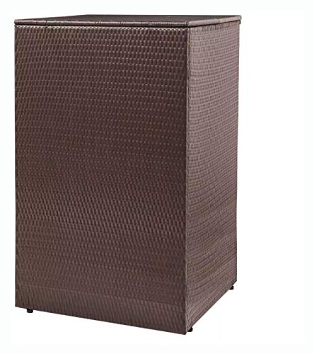HomyDelight Waste Containment Accessory, Single Wheelie Bin Shed Poly Rattan Brown