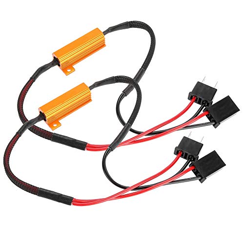2 Pack H7 LED Resistor Headlight Decoder, Anti-Flicker Harness