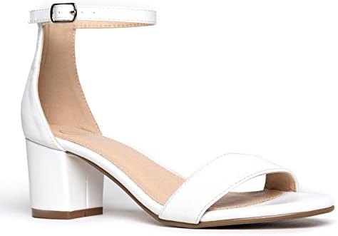 J. AdamsDaisy Heeled Sandals For Women - Ankle Strap Low Block, Open Toe Dress Pumps, Chunky Heels For Women - Shoes For Women Dressy Sandals - For Bridal Shoes, Wedding Shoes, Womens Summer Sandals