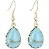 Navy Blue Earrings Blue Dangle Earrings for Women Waterdrop Dangle Earring Hook Turquoise Gemstone Tear Drop Earring Fashion Jewelry Gifts