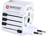 Skross World Travel Adapter MUV USB 2-pole Adapter & USB Charger - White 1.302150