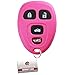 KeylessOption Keyless Entry Remote Control Car Key Fob Replacement for 15252034 -Pink
