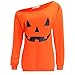 Dutebare Women Halloween Off Shoulder Sweatshirt Slouchy Witch Shirt Long Sleeve Pullover Tops