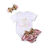 gllive 3PCS Baby Girls Worth The Wait Print Outfit
