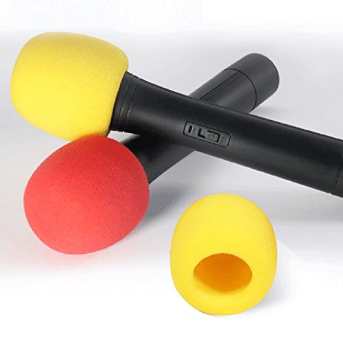Z ZICOME 5 Pack Foam Microphone Cover Ball Type Windscreen in Black, Blue, Orange, Yellow, Red