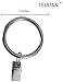 TEJATAN - 2 Inch - Metal Curtain Rings with Clips and Eyelets (Also Known as Rings with Curtain Clips/Curtain Clip Rings/Drapery Rings/Curtain Rings with Clips) (Silver - Set of 40)