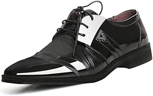 JINGJING Men's Patent Leather Formal Dress Shoes Business Lace-up Cap Toe Oxfords