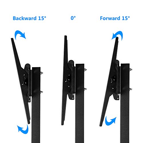 Henf Rolling TV Cart Mobile TV Stand for 40 to 80 inch LCD LED Plasma Flat Panel Screen,Height Adjustable TV Floor Stand Console with Locking Wheels,Max Load 176 Lbs - Thumbnail 4
