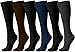 Womens Nylon Dress Socks, 6 Pairs Ladies Trouser Sock, Soft Sheer Knee High Opaque Spandex (Assortment B)