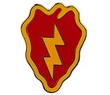 US Army 25th Infantry Division Tropic Lightning Electric Strawberry hat or lapel pin