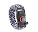 Core Survival Paracord Bracelet - Hiking Multi Tool, Emergency Whistle, Compass for Hiking, Camp Fire Starter (Purple Camo, 9