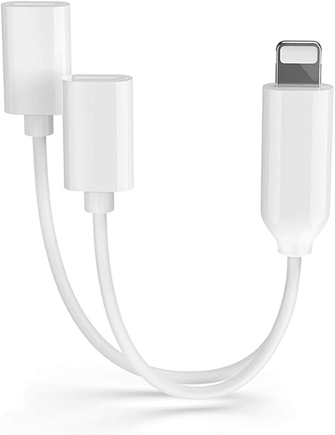 Noir Adaptateur pour iPhone Jack 3,5mm Adaptateur Câble Audio