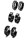 LOYALLOOK Assorted 3 Pairs Stainless Steel Small Hoop Earrings for Men Women Huggies Earrings Black Color