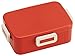 Bento box, Plastic (Orange-Red, 6.9in x 5.1in x 2.3in)