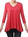 URBANCLEO Womens V-Neck Comfy Loose Fit Jersey Top T-shirt (PLUS Size Available)