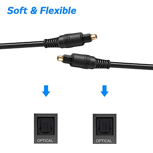 image for 2 Pack Digital Optical Audio Cable - 6 Feet, DaKuan Home Theater Fiber