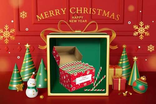 FRUIDLES 24-PACK CHRISTMAS CANDY CANE STICKS SUCKERS, OLD-FASHIONED RED GREEN & WHITE, INDIVIDUALLY WRAPPED, 5.5″ INCH,