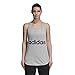 adidas Women's Essentials Linear Loose Tank Top, Medium Grey Heather/Collegiate Navy, Medium