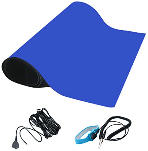 Bertech ESD High Temperature Rubber Mat Kit with a Wrist Strap and Grounding Cord, 20