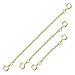 Dhravida 3 Inches 14 K Gold Plated 1mm Very Thin Bracelet Necklace Extender Safety Chain Tone Over 925 Sterling Silver