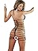 YKSH Sexy Lingerie, Women Patent Leather Deep V Hot Girl Nightclub Uniform, Black, One Size