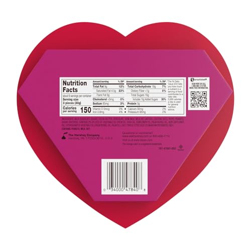 REESE’S MILK CHOCOLATE PEANUT BUTTER CREME HEARTS, VALENTINE’S CANDY GIFT BOX, 6.5 OZ