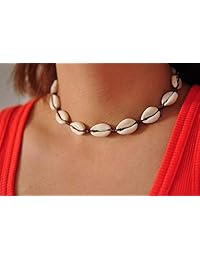 Dcfywl731 Puka Shell Necklaces for Women Seashell Necklace for Men Vsco Shell Necklace Bracelets Set Cowrie Shell Choker Necklace