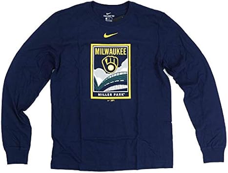 Amazon ブリュワーズ Tシャツ Tシャツ メンズ 長袖 長そで ロンt ロンt Mlb ナイキ Nike ネイビー Nike ナイキ Tシャツ カットソー