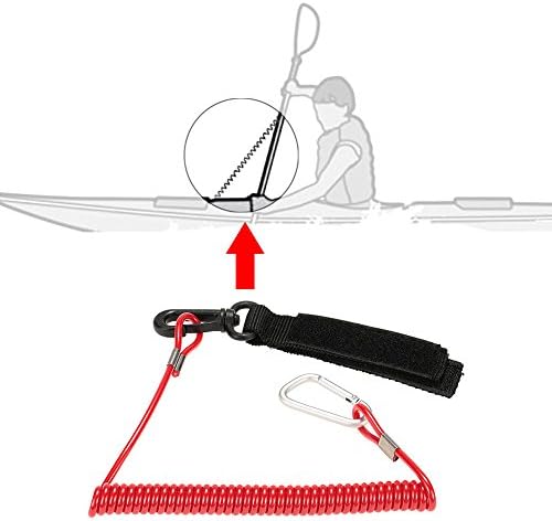 1pc Coiled Paddle Leash Elastic Kayak Canoe Safety Rod Leash Kayak Accessory Stretches to 1.5M