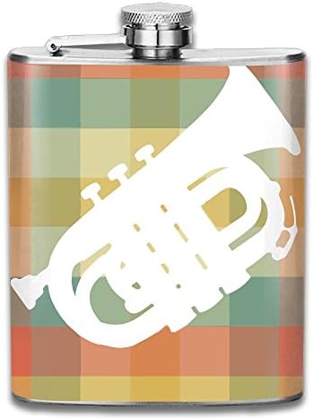 Trumpet Vintage Silhouette Gifts Top Shelf Flasks Stainless Steel Flask