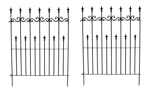 2er Set Zaunsteckteil Metall H 130 cm Rankgitter Spalier Rankhilfe Zaun Beetzaun