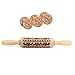 Christmas Wooden Rolling Pins,XYGGOO Wooden Engraved Embossing Rolling Pin with Christmas Deer Pattern for Baking Embossed Cookies,Rolling Pin Kitchen Tool for Kids and Adults to Make Cookie Dough