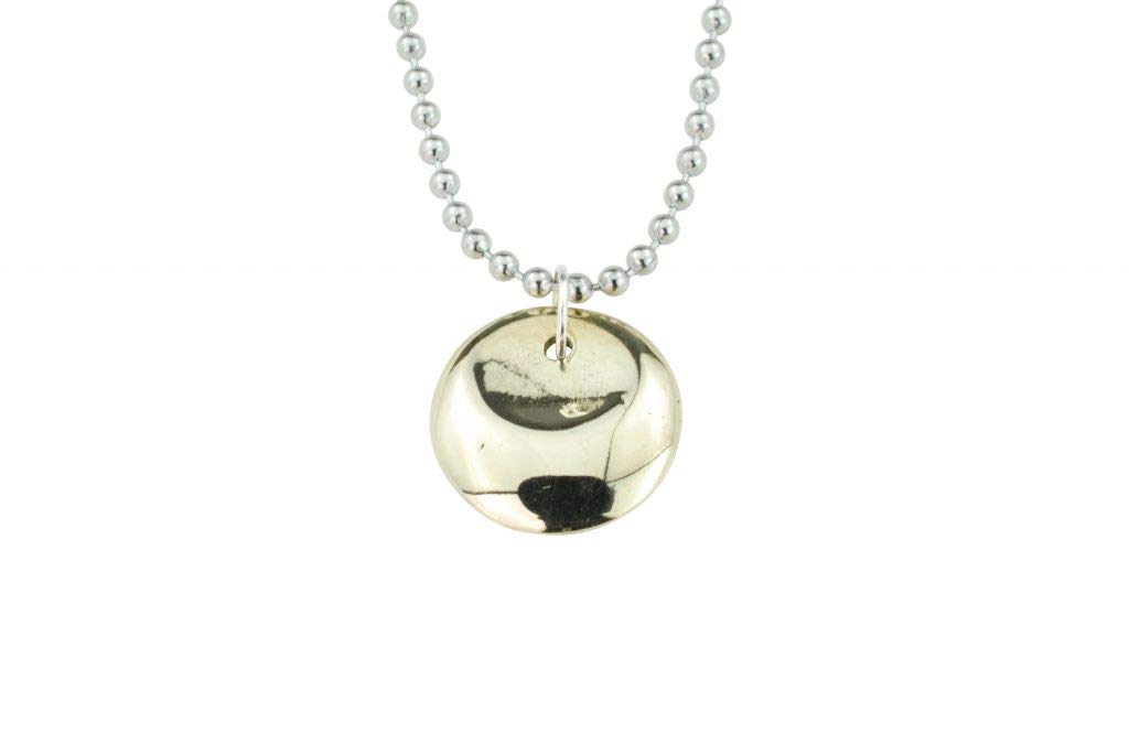 Mens 8 Year Anniversary Disc Necklace Solid Bronze