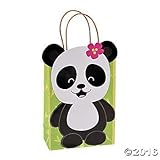 Paper Panda Party Kraft Gift Bags - 12 ct