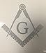 C60492 (White Reflective) Masonic Series Freemason Compass Square Decal 5x5