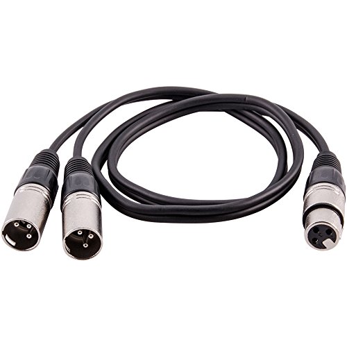 Seismic Audio Speakers Splitter Patch Cable, 1 XLR Female to 2 XLR Male