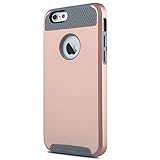 iPhone 6s Case,iPhone 6 Case,by Ailun,Soft TPU Bumper&Hard Shell Solid PC Back,Shock-Absorption&Anti-Scratch Hybrid Dual-Layer Slim Cover,Siania Retail Package[Rose Gold]